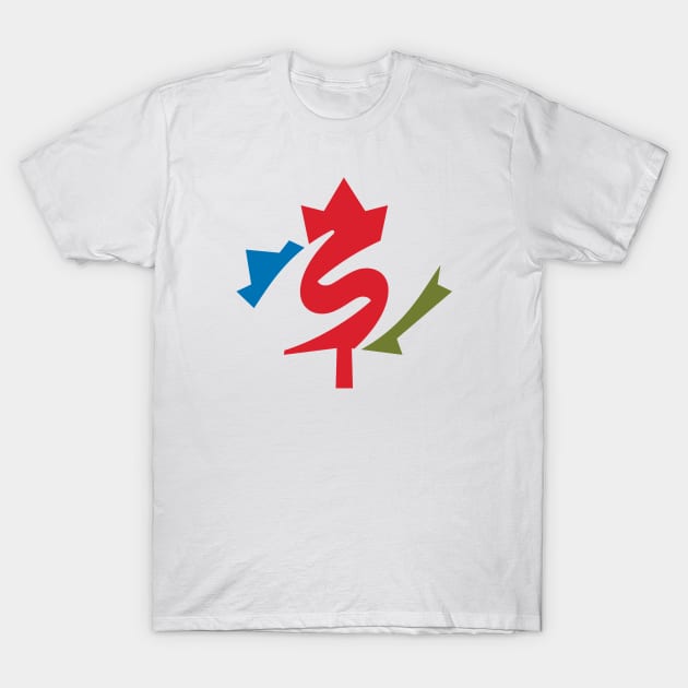 Maple leaf and caring hand Gesture around a letter S T-Shirt by GeeTee